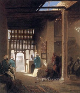  orientalista Pintura - Interior de un café morisco orientalista árabe Charles Theodore Frere